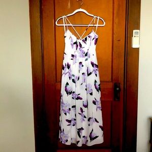 Banana Republic 0 petite white chiffon midi dress